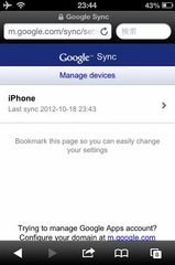 Google Sync - iPhone